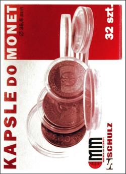 Kapsle do monet pakowane po 32 szt / 38,6mm